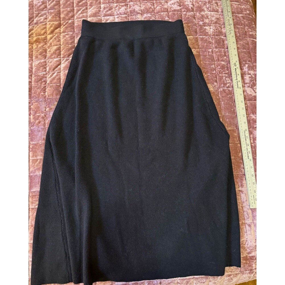 Zara Knit Women’s M Black Sweater Knit Maxi Skirt Full A-Line Pull-On